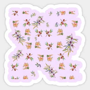 Watercolour olive seamless pattern Sticker